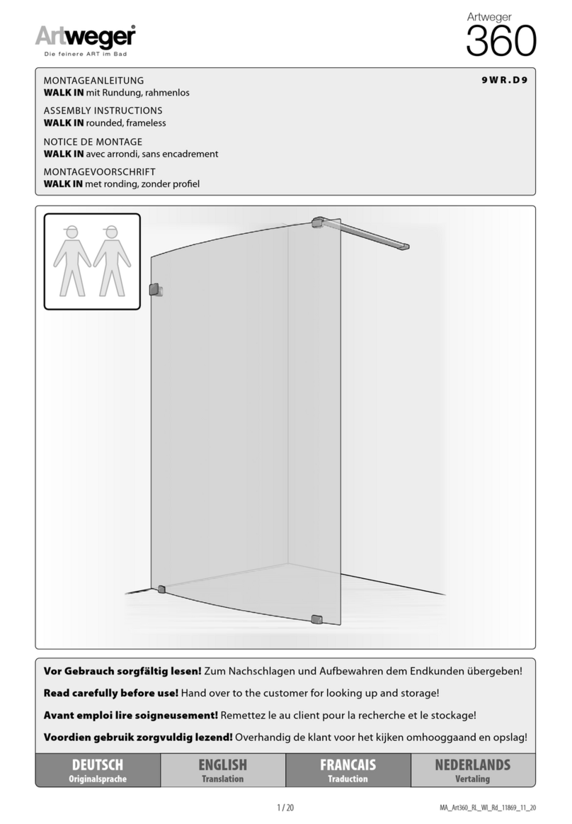 Artweger WALK IN 9WR D9 Series User manual Artweger WALK IN 9WR D9 Series User manual