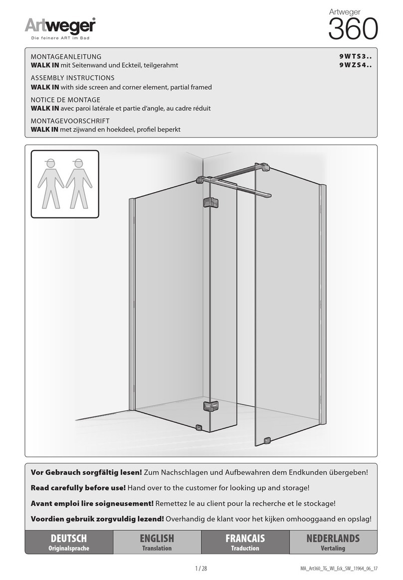 Artweger 360 WALK IN 9WTS3 Series User manual