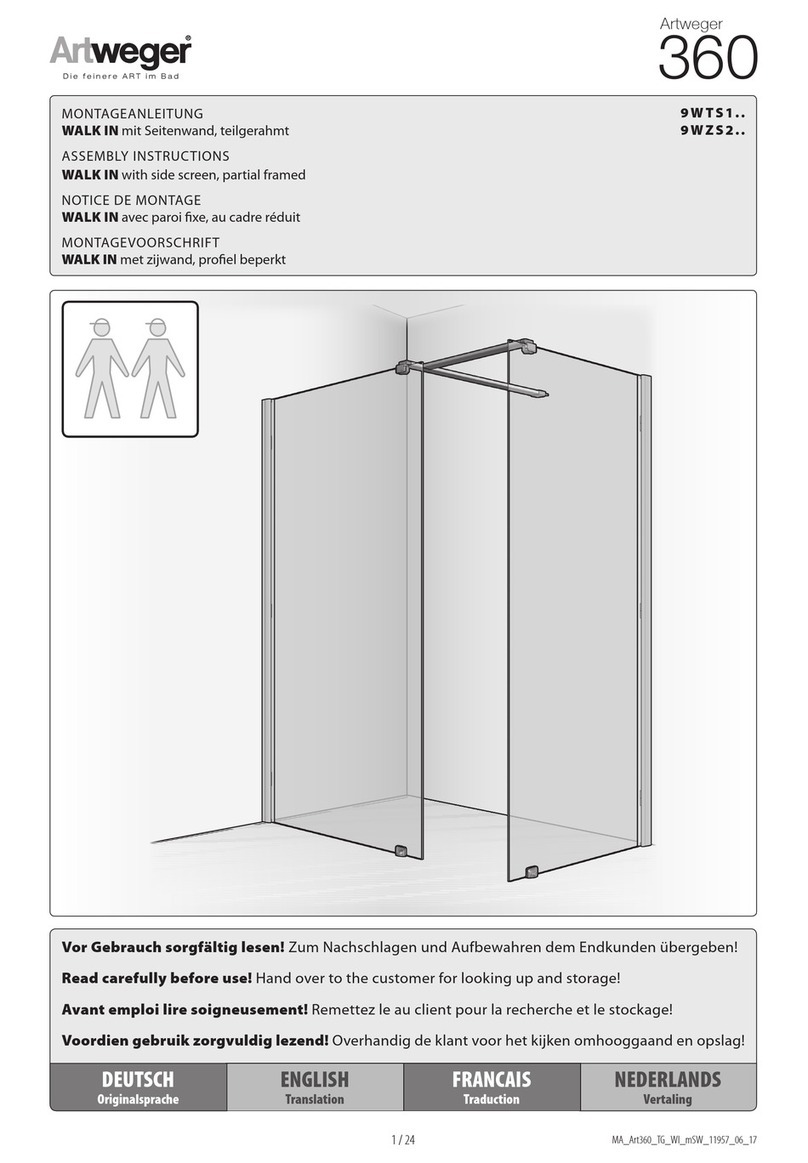 Artweger 360 WALK IN 9WTS1 Series Assembly instructions