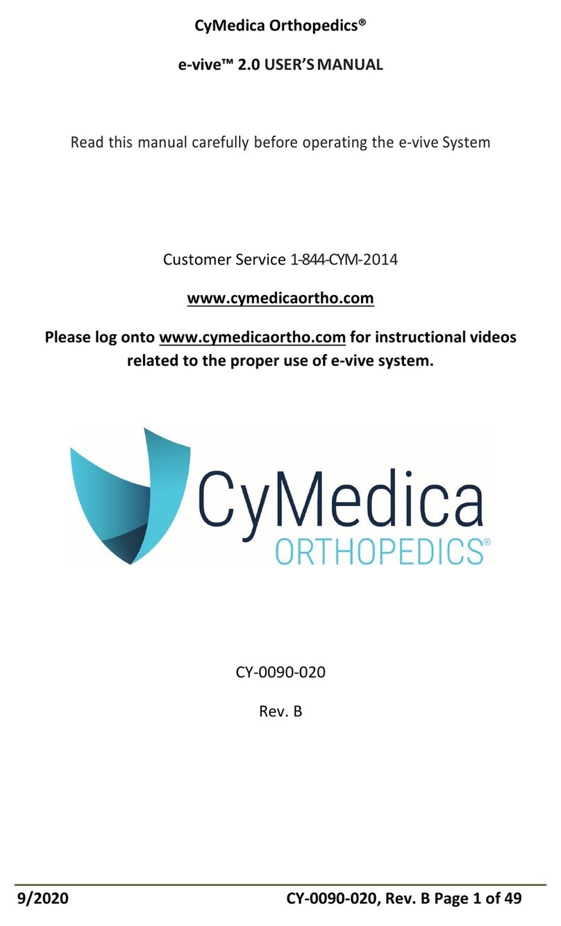 CYMEDICA Orthopedics e-vive 2.0 user manual