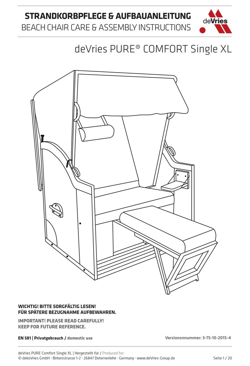 deVRIES PURE COMFORT XL User manual