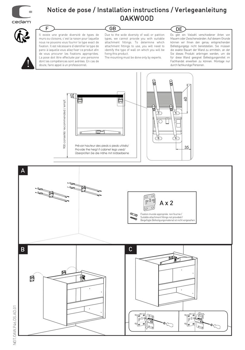 Cedam Oakwood Drawer installation instructions