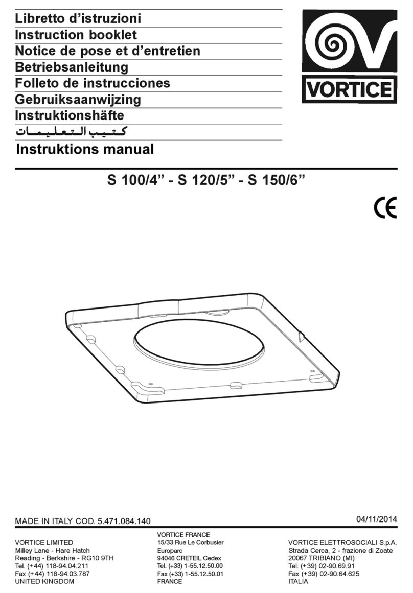 Vortice 100/4 Instruction booklet