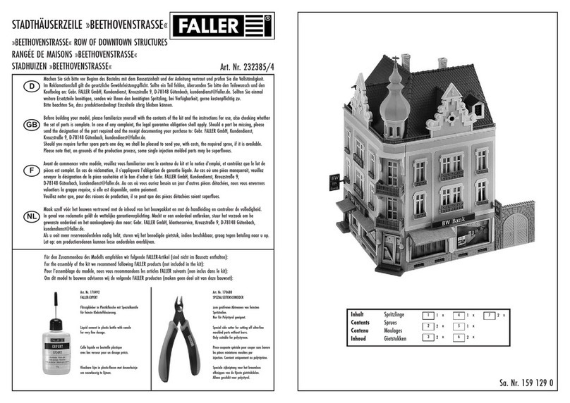 Faller BEETHOVENSTRASSE ROW OF DOWNTOWN STRUCTURES User manual