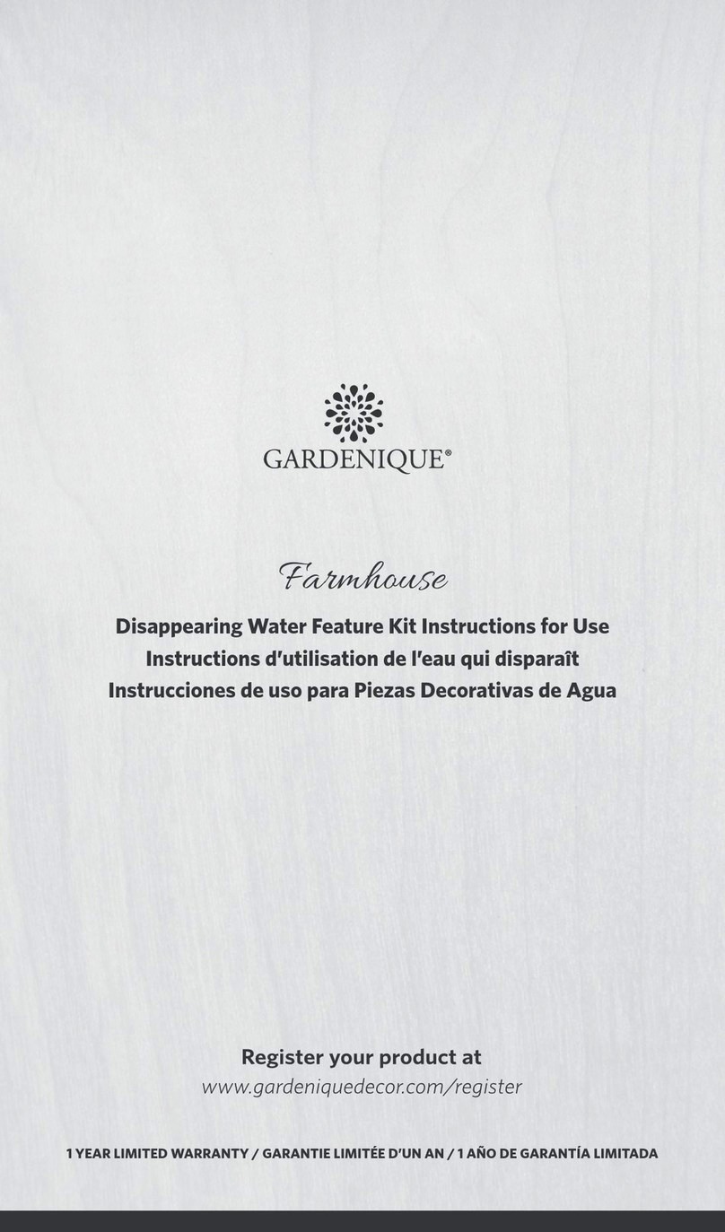 GARDENIQUE Farmhouse Disappearing Water Feature Kit Instructions for use GARDENIQUE Farmhouse Disappearing Water Feature Kit Instructions for use