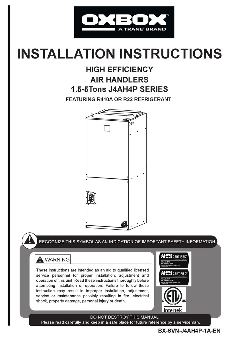 Trane OXBOX J4AH4P Series User manual