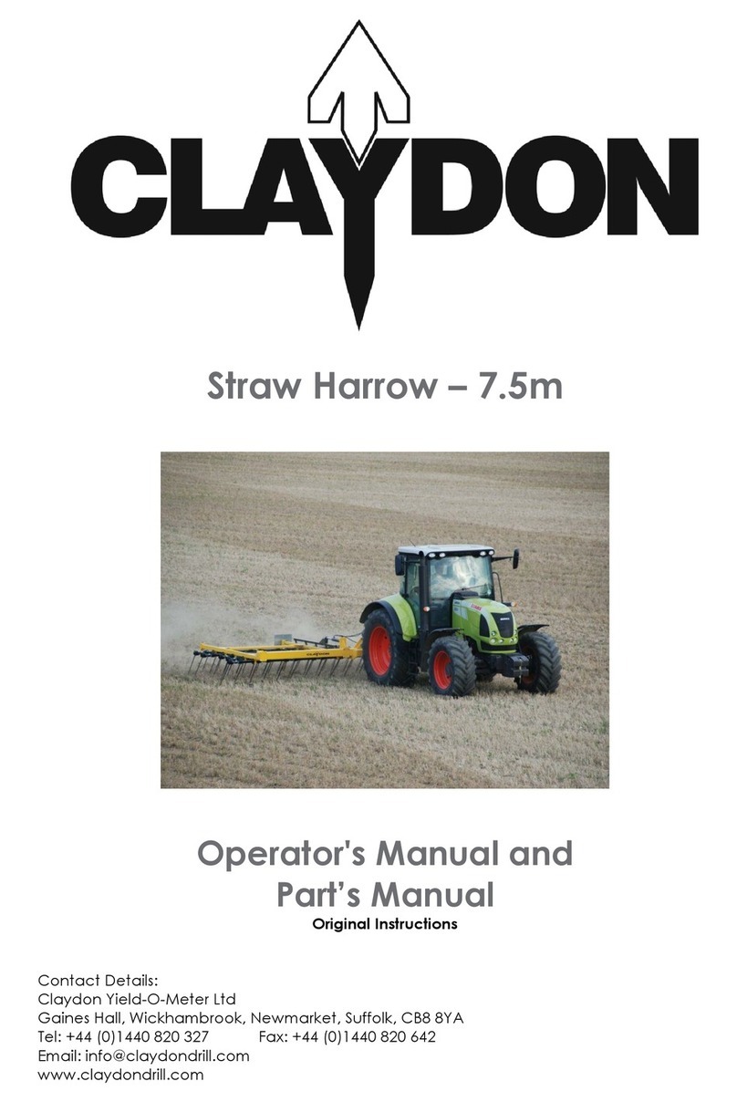 Claydon Straw Harrow - 7.5m Operator's manual and part's manual Claydon Straw Harrow - 7.5m Operator's manual and part's manual