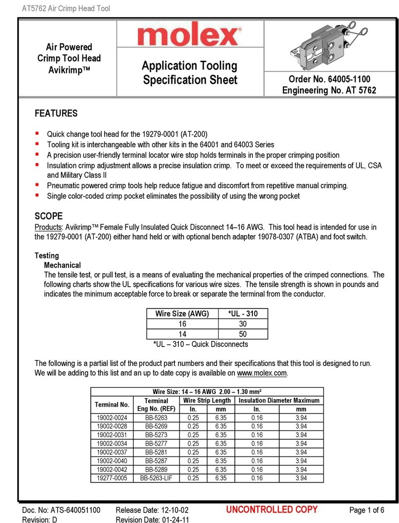 molex Avikrimp AT 5762 User manual
