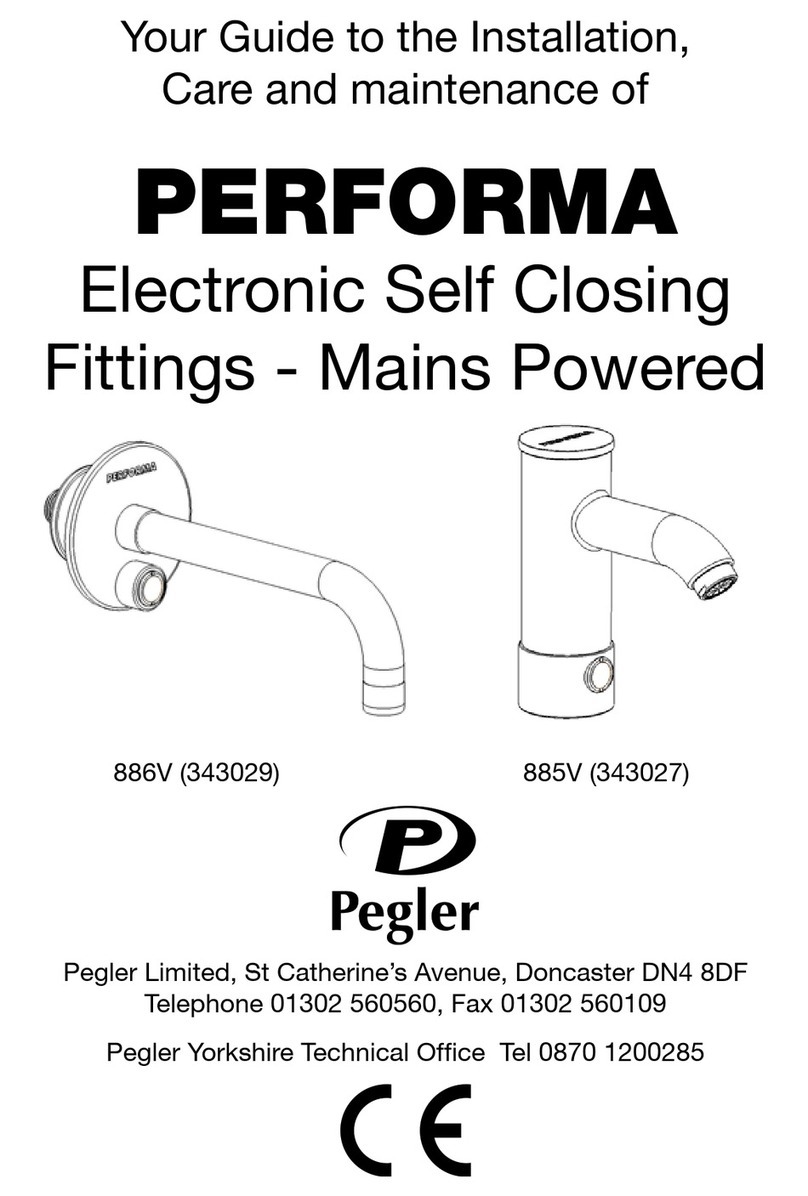 Pegler PERFORMA 886V Guide to the installation, care and maintenance