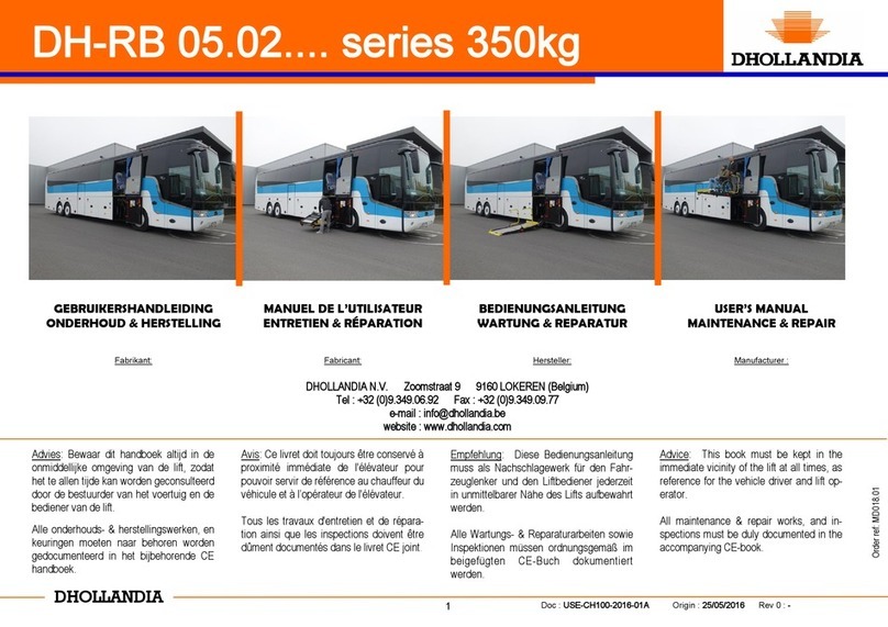Dhollandia DH-RB 05.02 Series Service and maintenance user manual Dhollandia DH-RB 05.02 Series Service and maintenance user manual