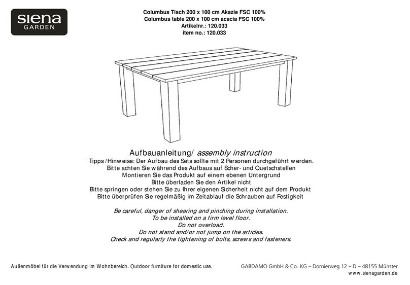 siena GARDEN Columbus 120.033 Assembly instruction siena GARDEN Columbus 120.033 Assembly instruction