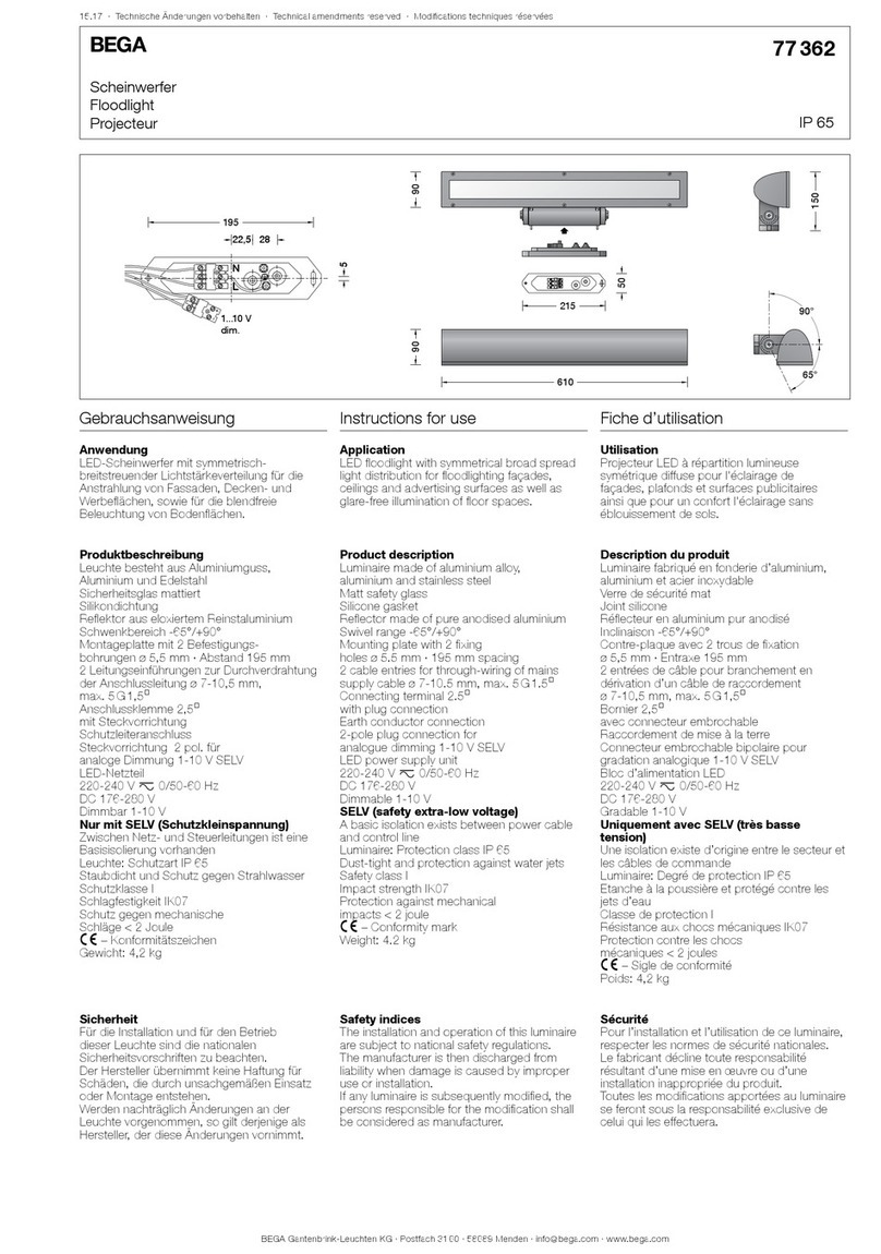BEGA 77 362 User manual