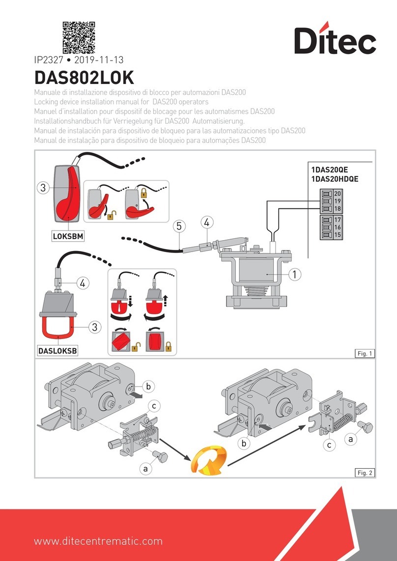 DITEC DAS802LOK installation manual