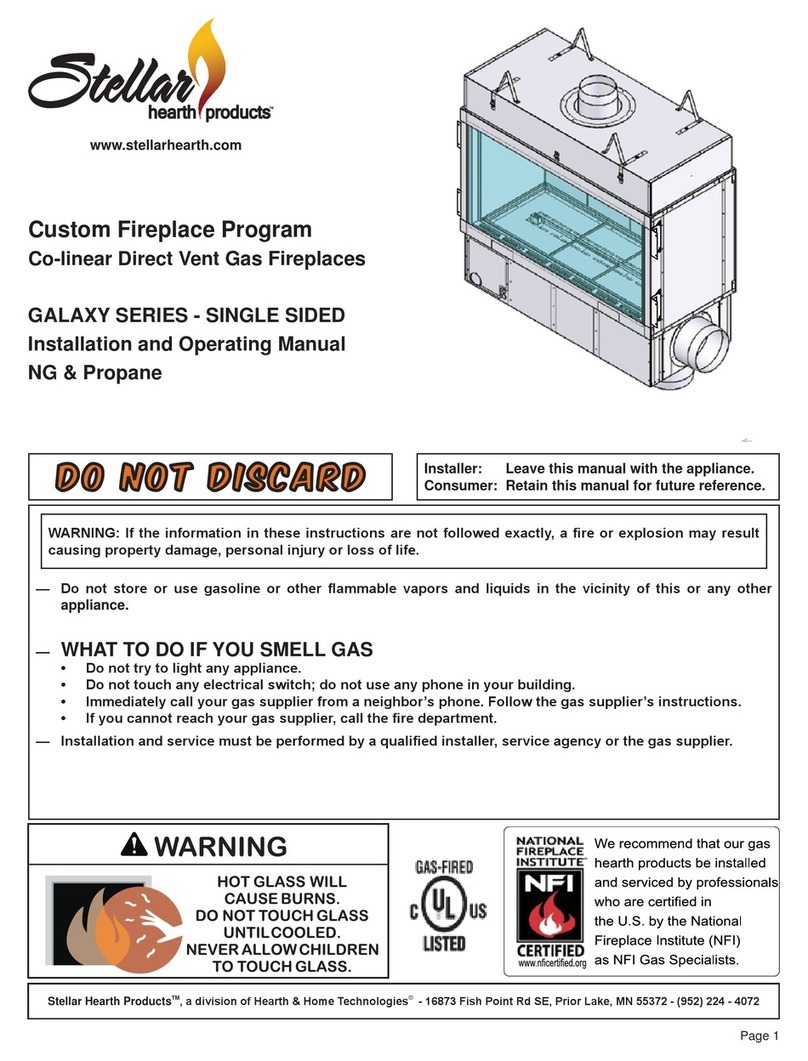 Stellar Hearth Products GALAXY Series Installation and operating manual