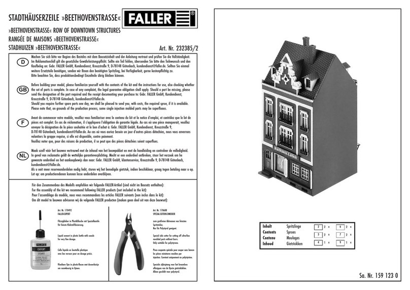 Faller BEETHOVENSTRASSE ROW OF DOWNTOWN STRUCTURES User manual