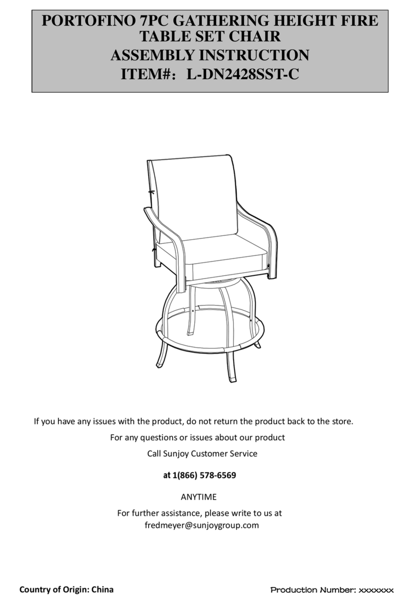 Sunjoy PORTOFINO 7PC GATHERING HEIGHT FIRE TABLE SET... User manual Sunjoy PORTOFINO 7PC GATHERING HEIGHT FIRE TABLE SET... User manual