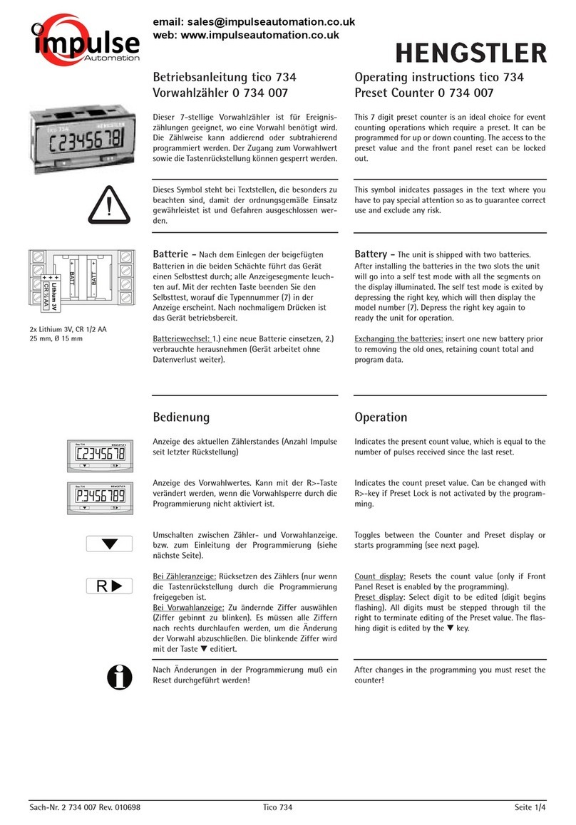 impulse Automation HENGSTLER tico 734 operating instructions