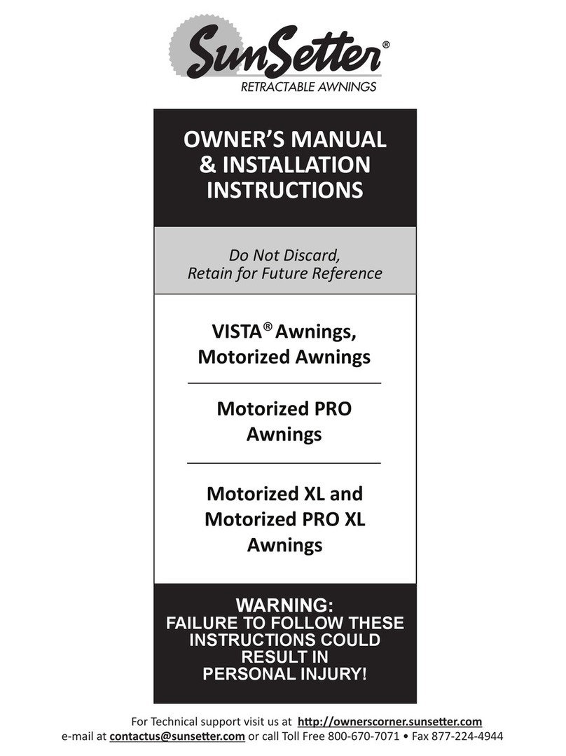 SunSetter VISTA Owner's manual and installation instructions
