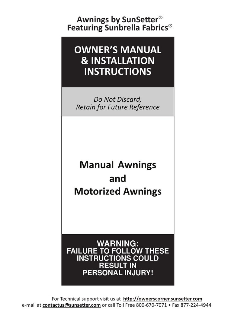 SunSetter Motorized Series Owner's Manual & Installation Instructions