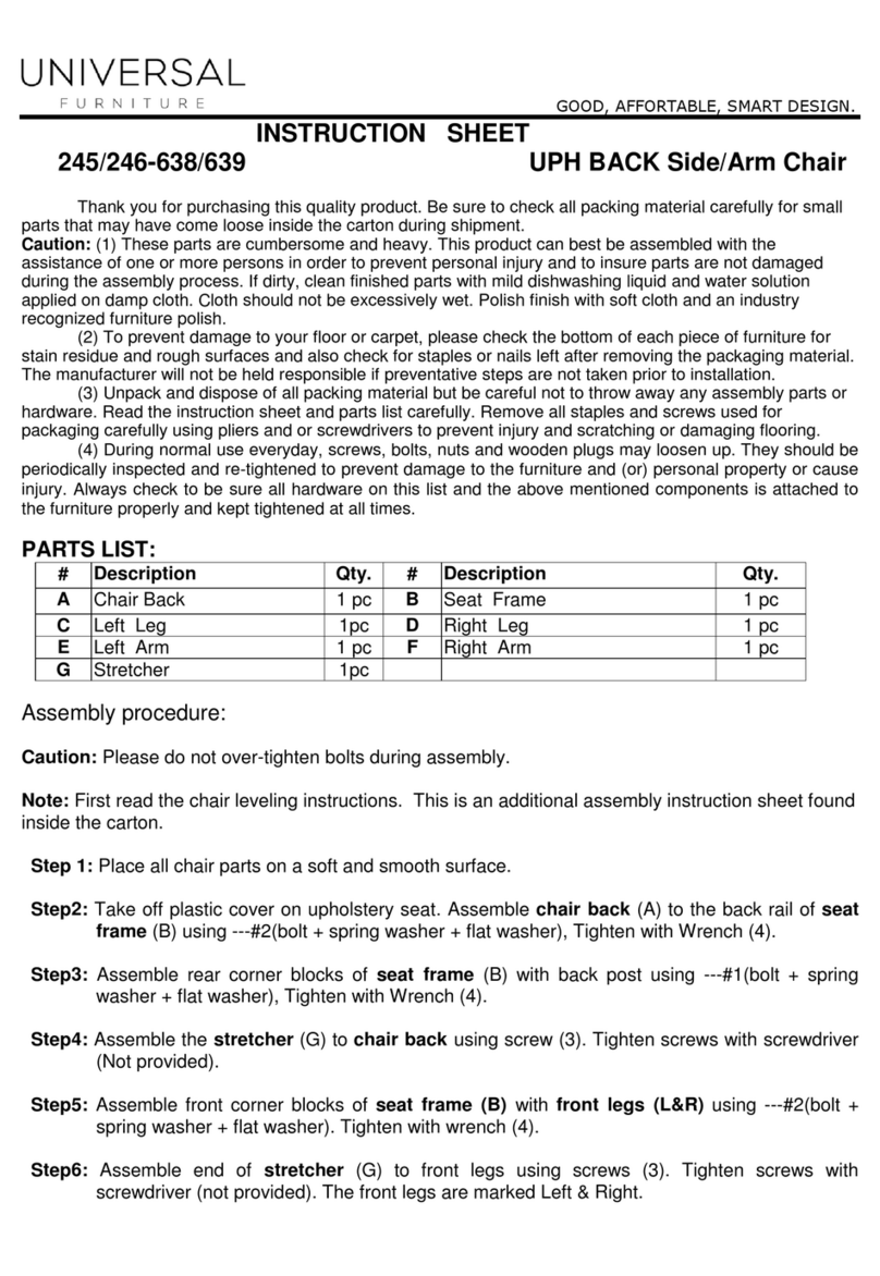 Universal Furniture 245-638 instruction sheet