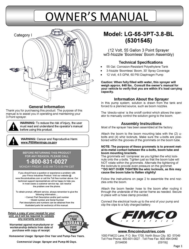 Fimco LG-55-3PT-3.8-BL owner's manual