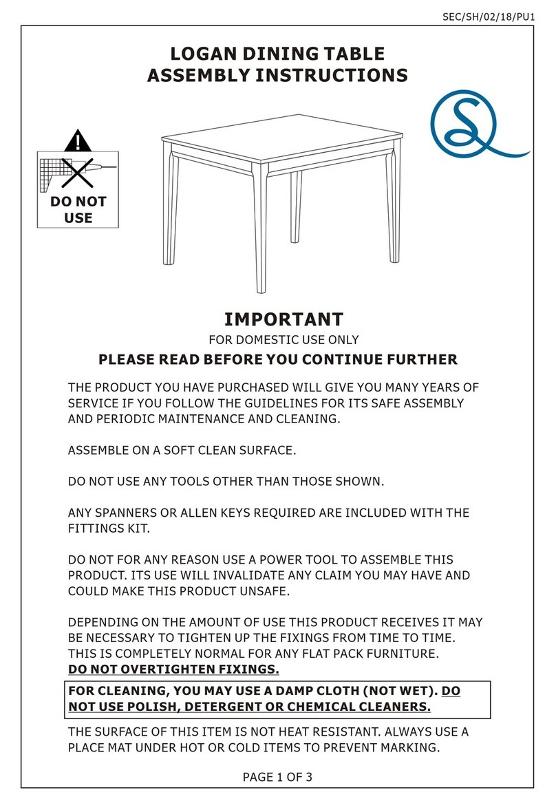 Seconique LOGAN DINING TABLE User manual