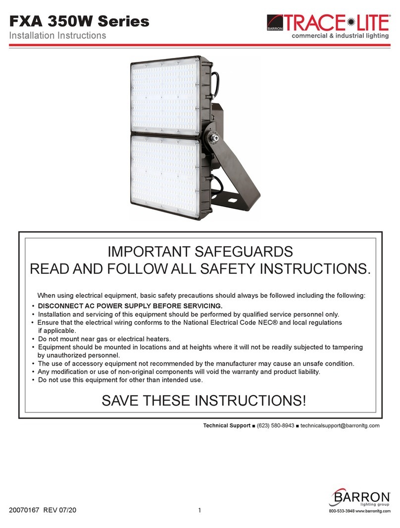 BARRON TRACE LITE FXA 350W Series installation instructions