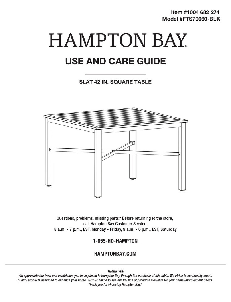 HAMPTON BAY Square Table FTS70660-BLK User manual
