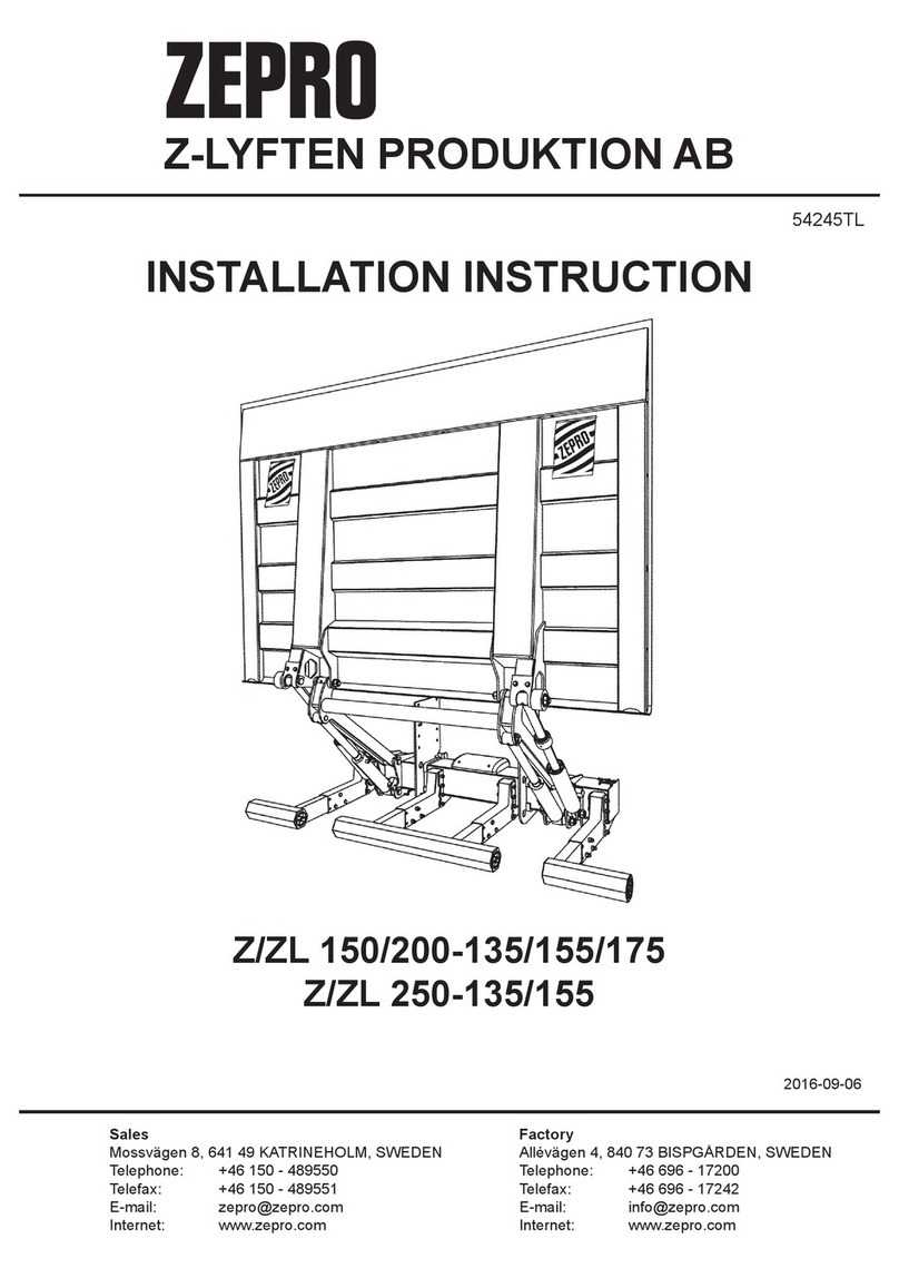 Zepro Z 150-135 Installation instruction