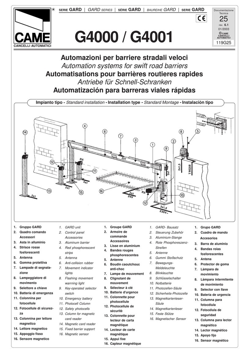 CAME GARD series manual