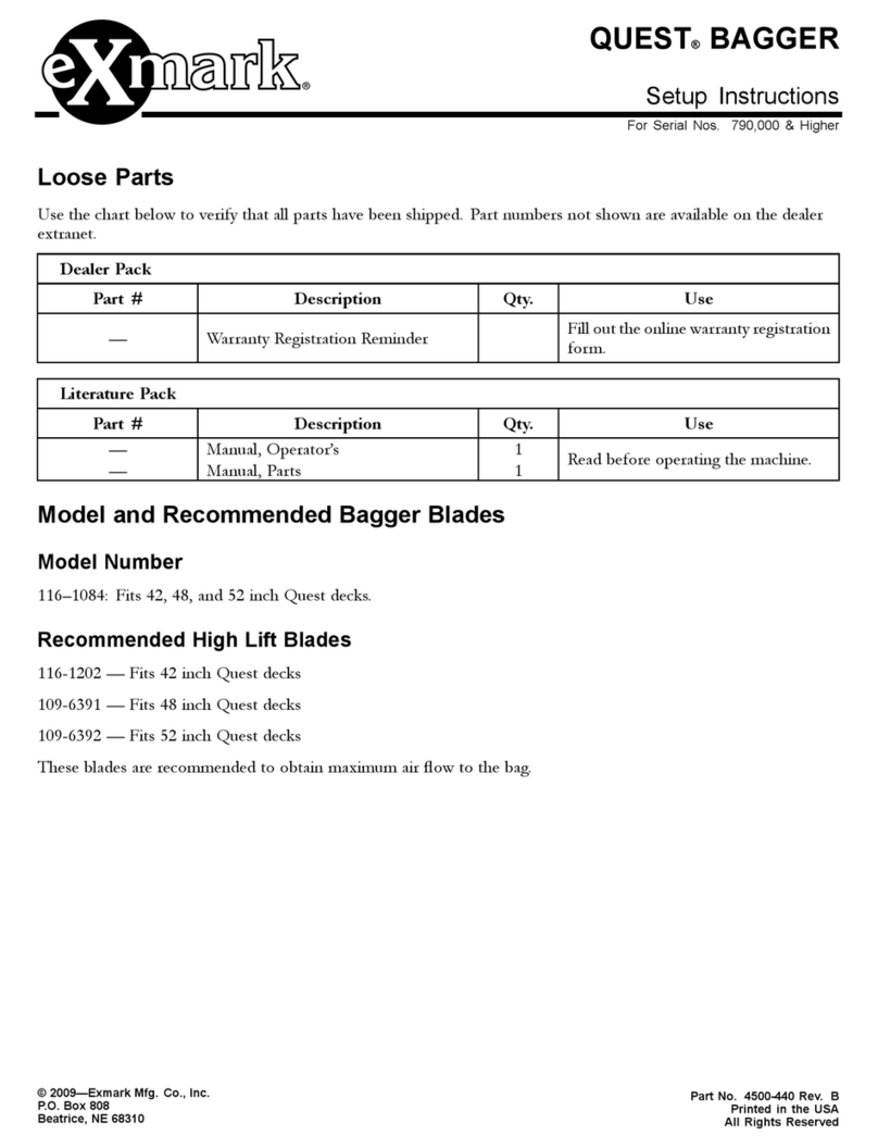 Exmark Quest Bagger Setup instructions