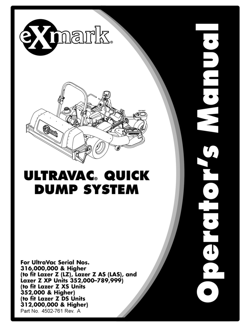 Exmark ULTRAVAC QUICK DUMP SYSTEM Operator's manual