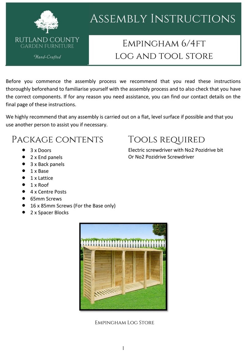 Rutland County Empingham 6/4ft log and tool store User manual
