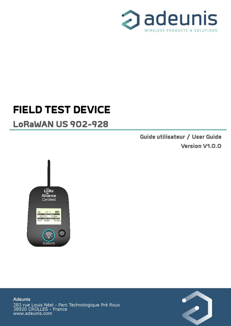 Adeunis RF LoRaWAN US 902-928 User manual