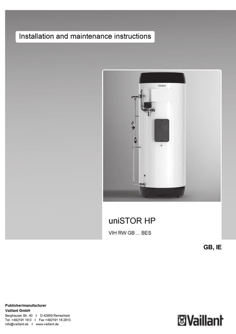 Vaillant uniSTOR HP VIH RW GB BES Series Installation and maintenance instructions Vaillant uniSTOR HP VIH RW GB BES Series Installation and maintenance instructions