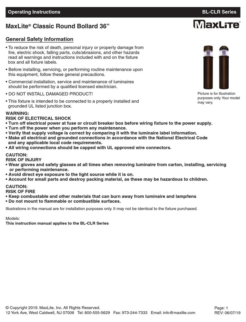MaxLite BL-CLR Series operating instructions MaxLite BL-CLR Series operating instructions