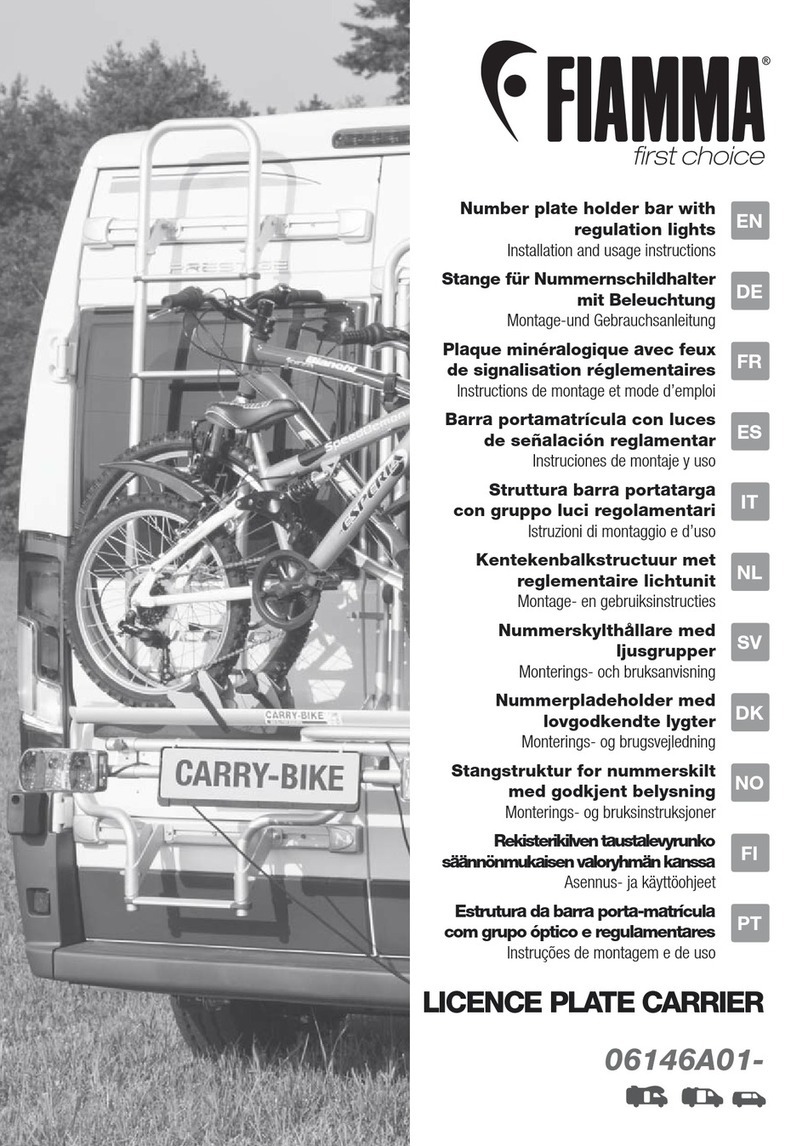 Fiamma LICENCE PLATE CARRIER Installation and usage instructions