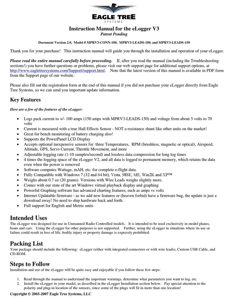 Eagle Tree Systems eLogger V3 instruction manual Eagle Tree Systems eLogger V3 instruction manual