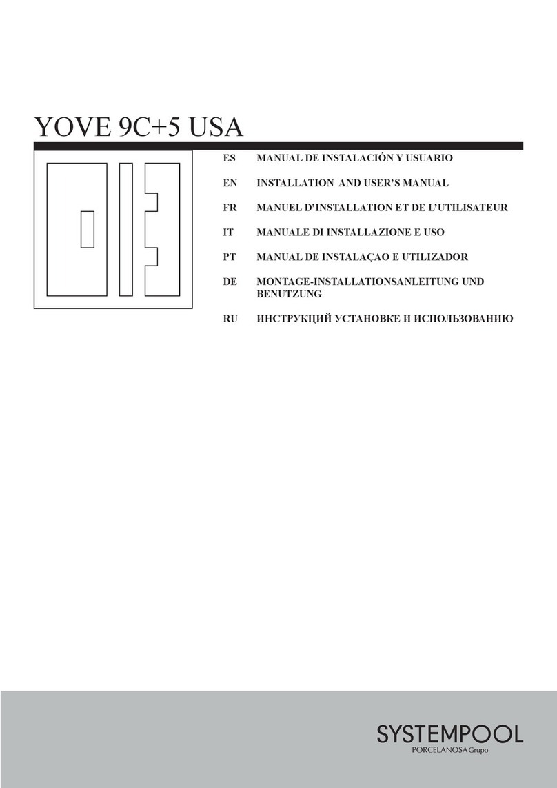 Porcelanosa SYSTEMPOOL YOVE 9C+5 USA Installation and user manual Porcelanosa SYSTEMPOOL YOVE 9C+5 USA Installation and user manual