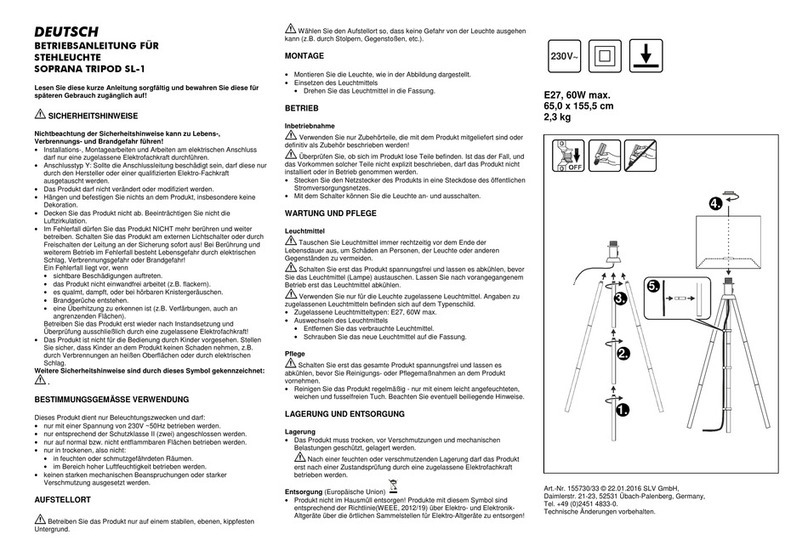 SLV SOPRANA TRIPOD SL-1 operating manual