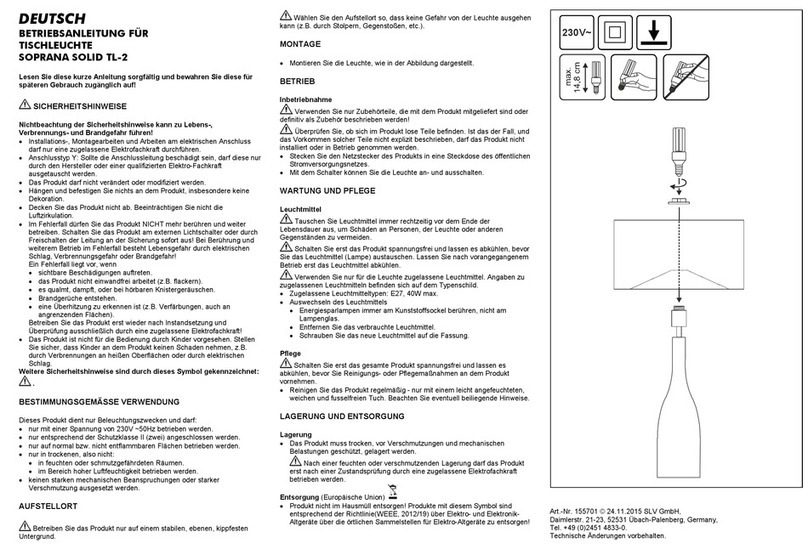 SLV SOPRANA SOLID TL-2 User manual