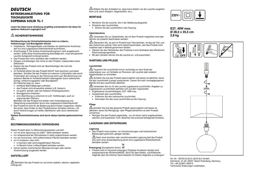 SLV Soprana Solid TL-1 operating manual