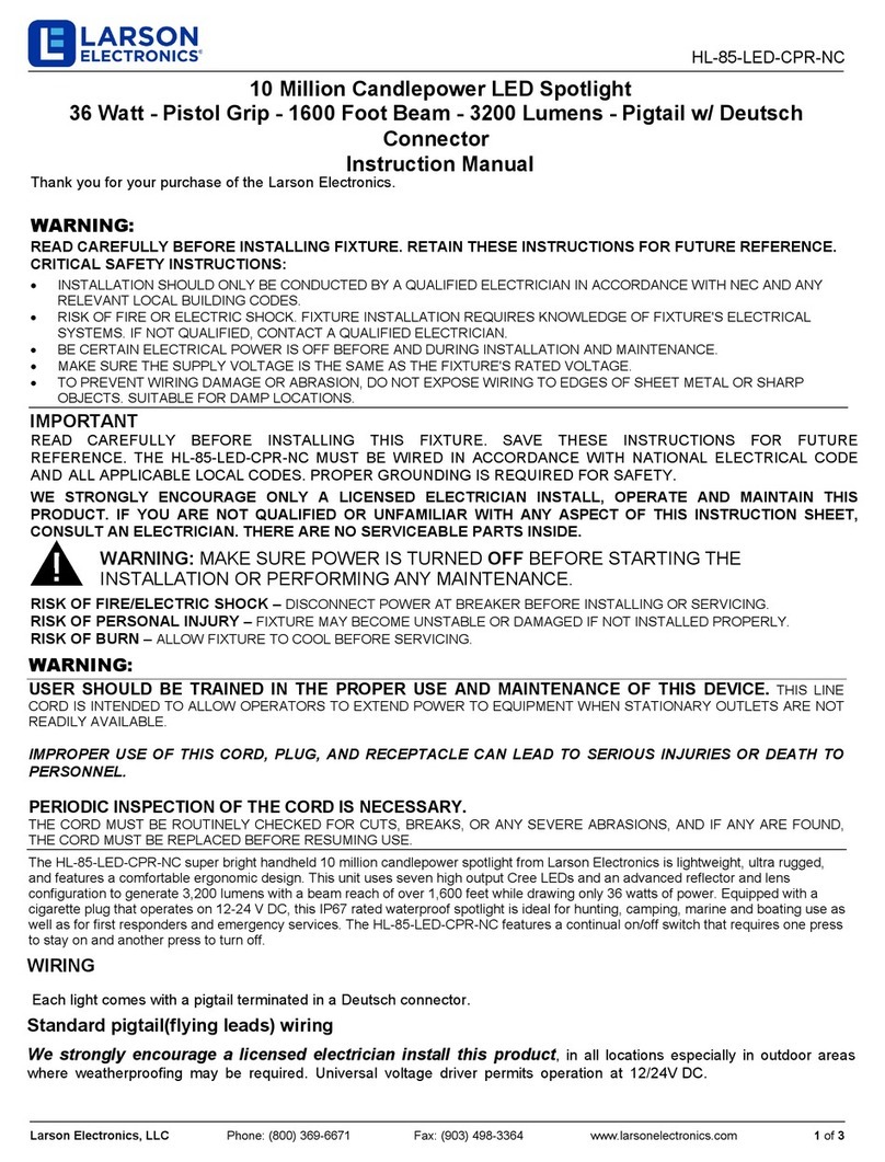 Larson Electronics HL-85-LED-CPR-NC User manual