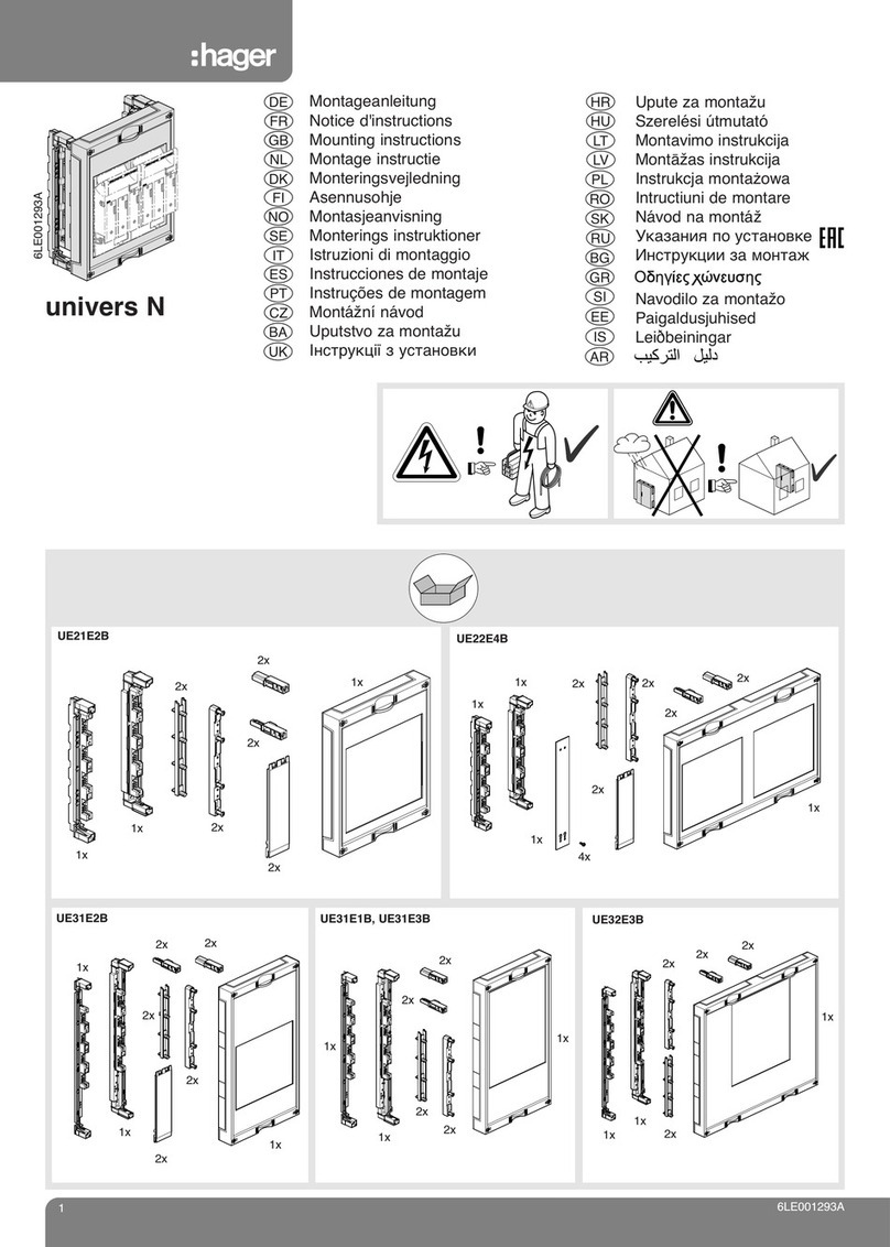 hager univers N UE21E2B Mounting instructions