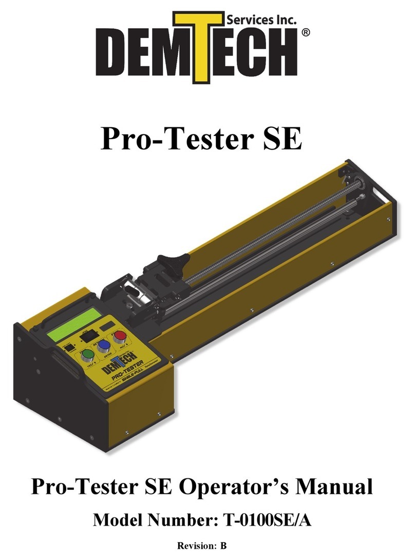 Demtech Pro-Tester SE Operator's manual