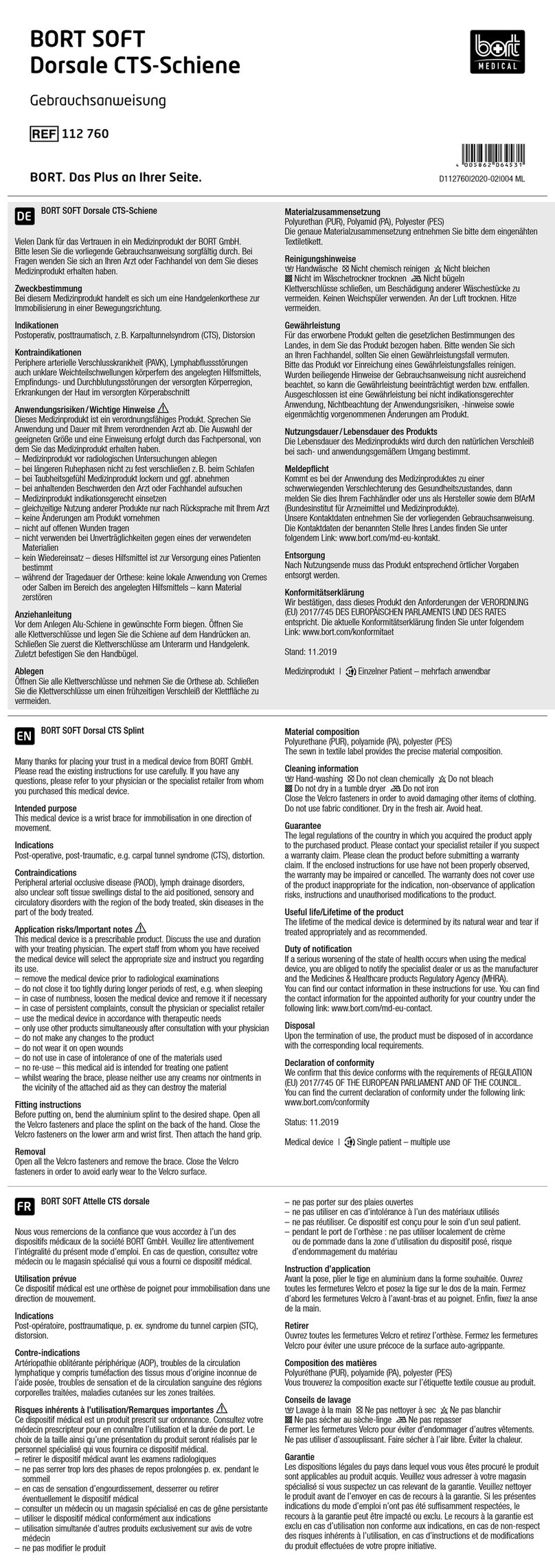 bort medical SOFT quick guide