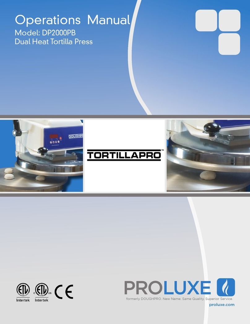 Proluxe TORTILLAPRO DP2000PB Operation manual