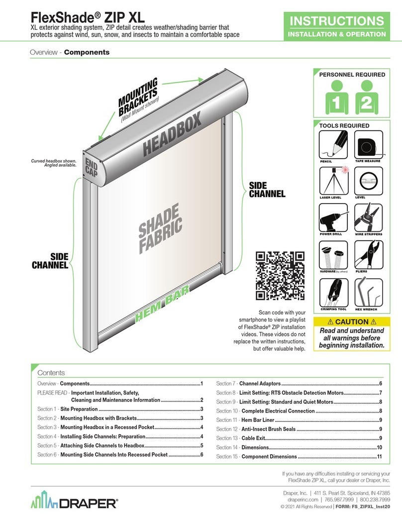 Draper FlexShade ZIP XL User manual