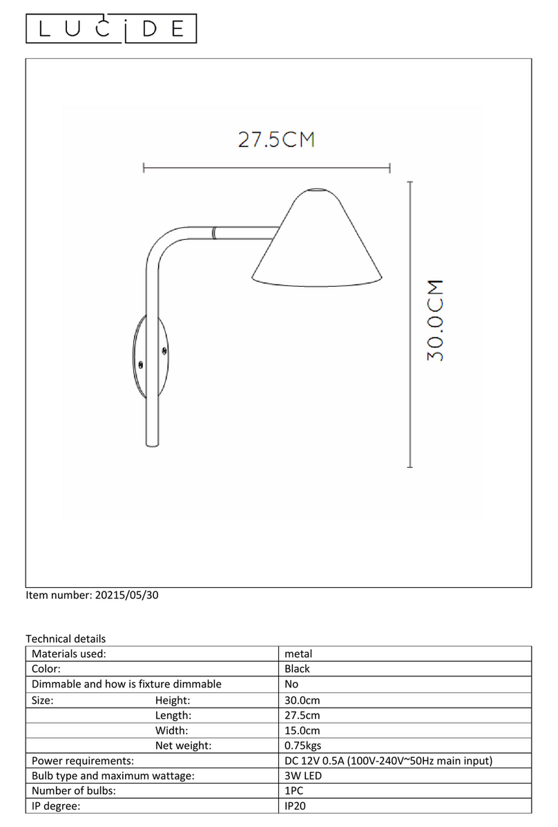 LUCIDE Devon User manual
