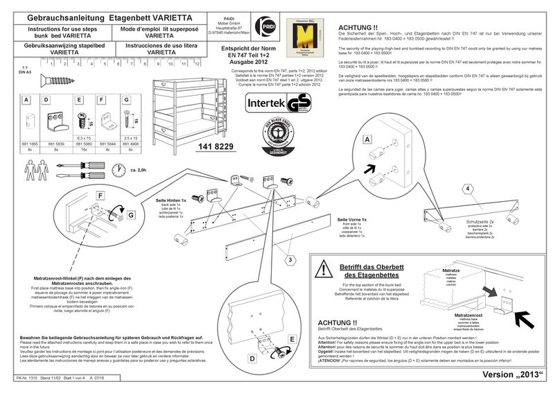 PAIDI VARIETTA 141 8229 Instructions for use PAIDI VARIETTA 141 8229 Instructions for use